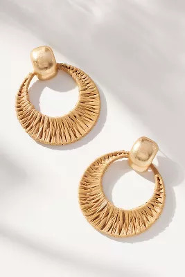 Raffia Hoop Earrings | Anthropologie (US)