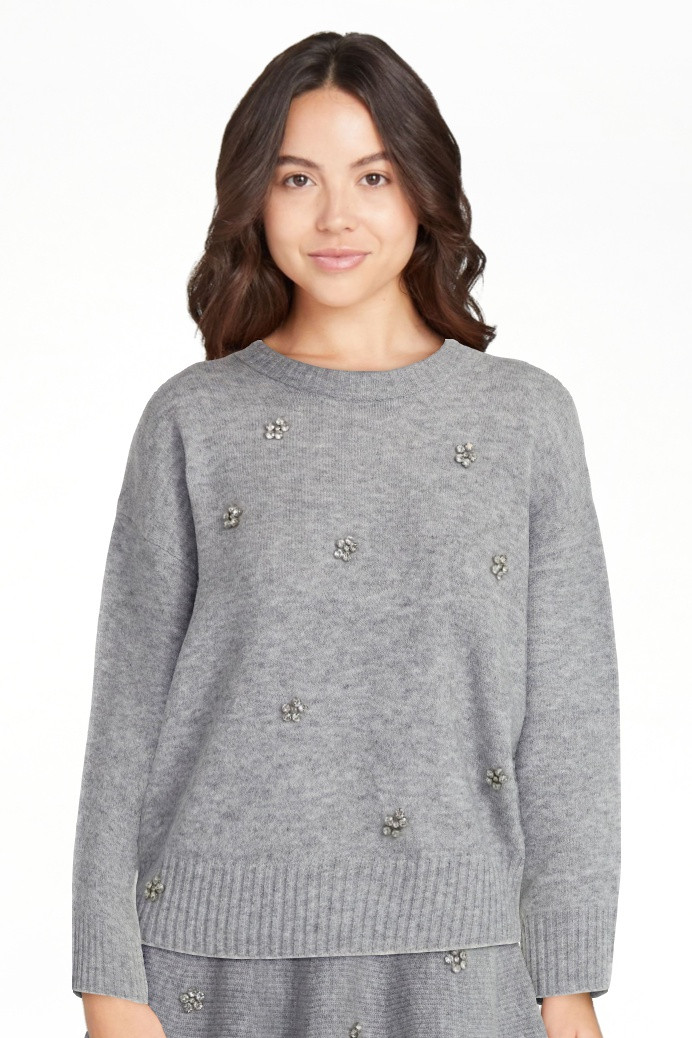 Free Assembly Women's Embellished Mock Neck Sweater with Long Sleeves, Sizes XS-4X | Walmart (US)
