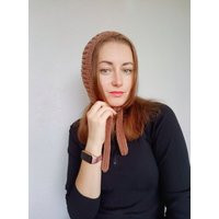 Aviator Bonnet Hat For Women/Knitted Hood With Ties Knit Woman Beanie Crochet Wool Trendy Gift Girlfriend | Etsy (US)