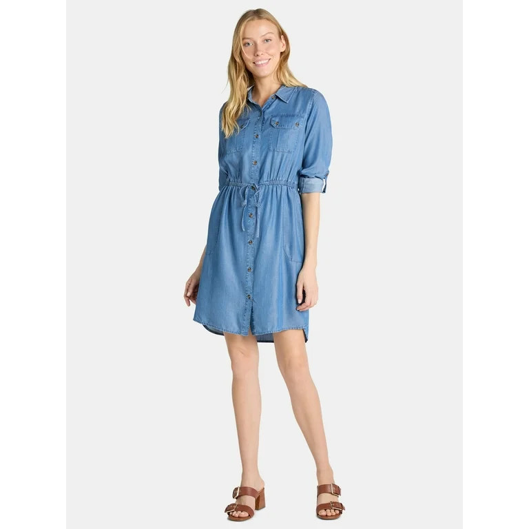 Time and Tru Women's Utility Shirtdress, XS-XXXL | Walmart (US)