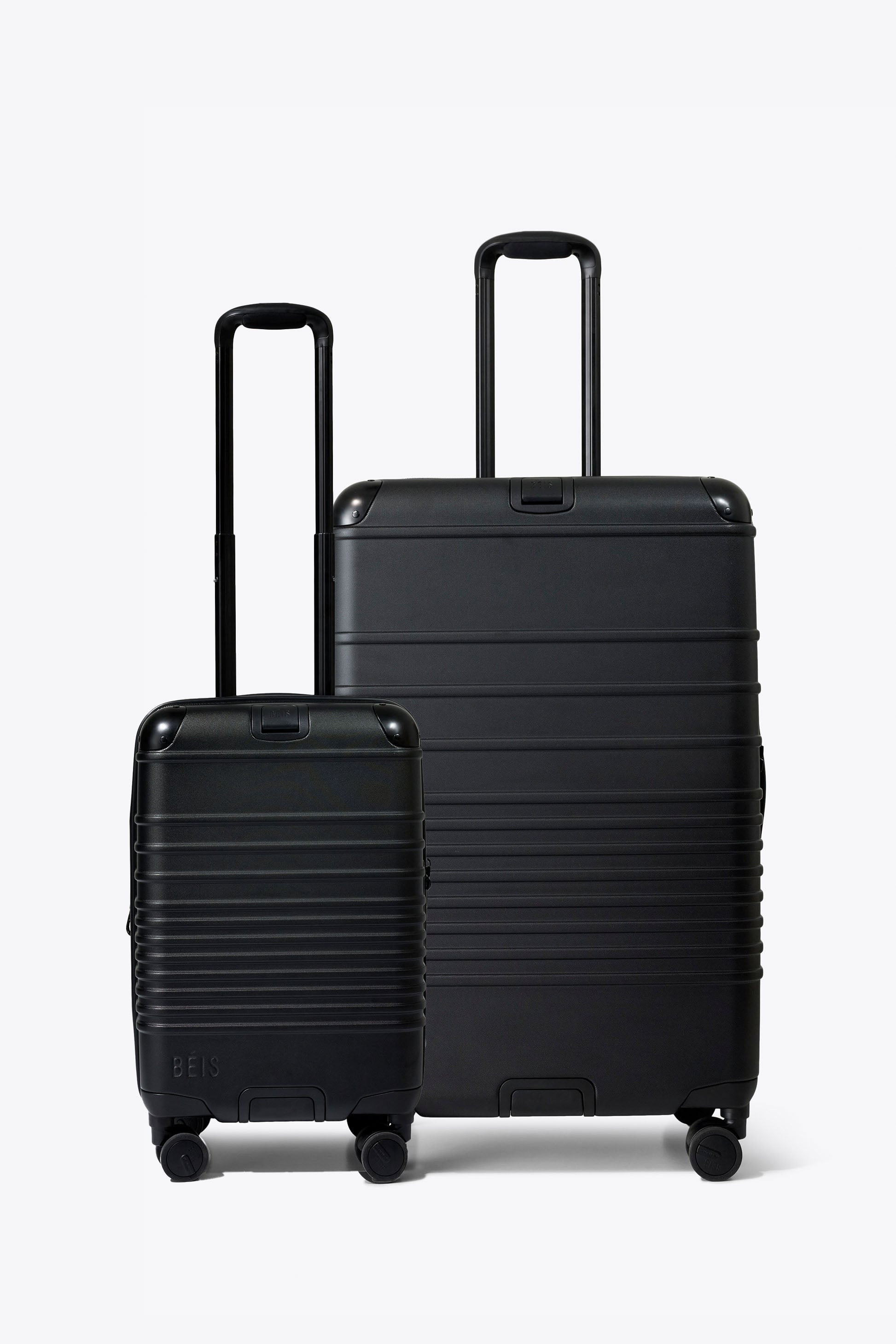 Black Connecting Luggage Set - Carry On & Check-In Suitcases That Roll Together | BEIS