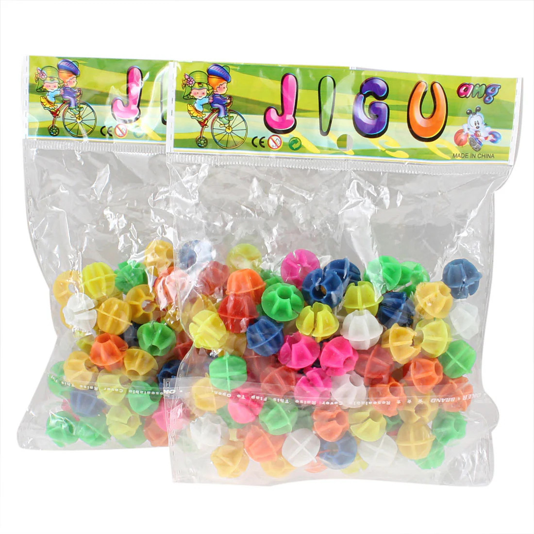 Unique Bargains 100pcs Colorful Plastic Clip Spoke Bead Bicycle Decor for Bike one_size | S26010903UX2029