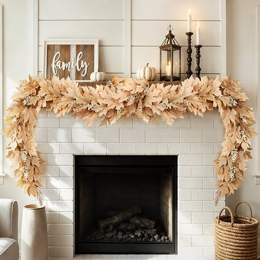 Fall Decorations for Home, 6Ft Artificial Berry Cypress Leaves Fall Garland | Amazon (US)