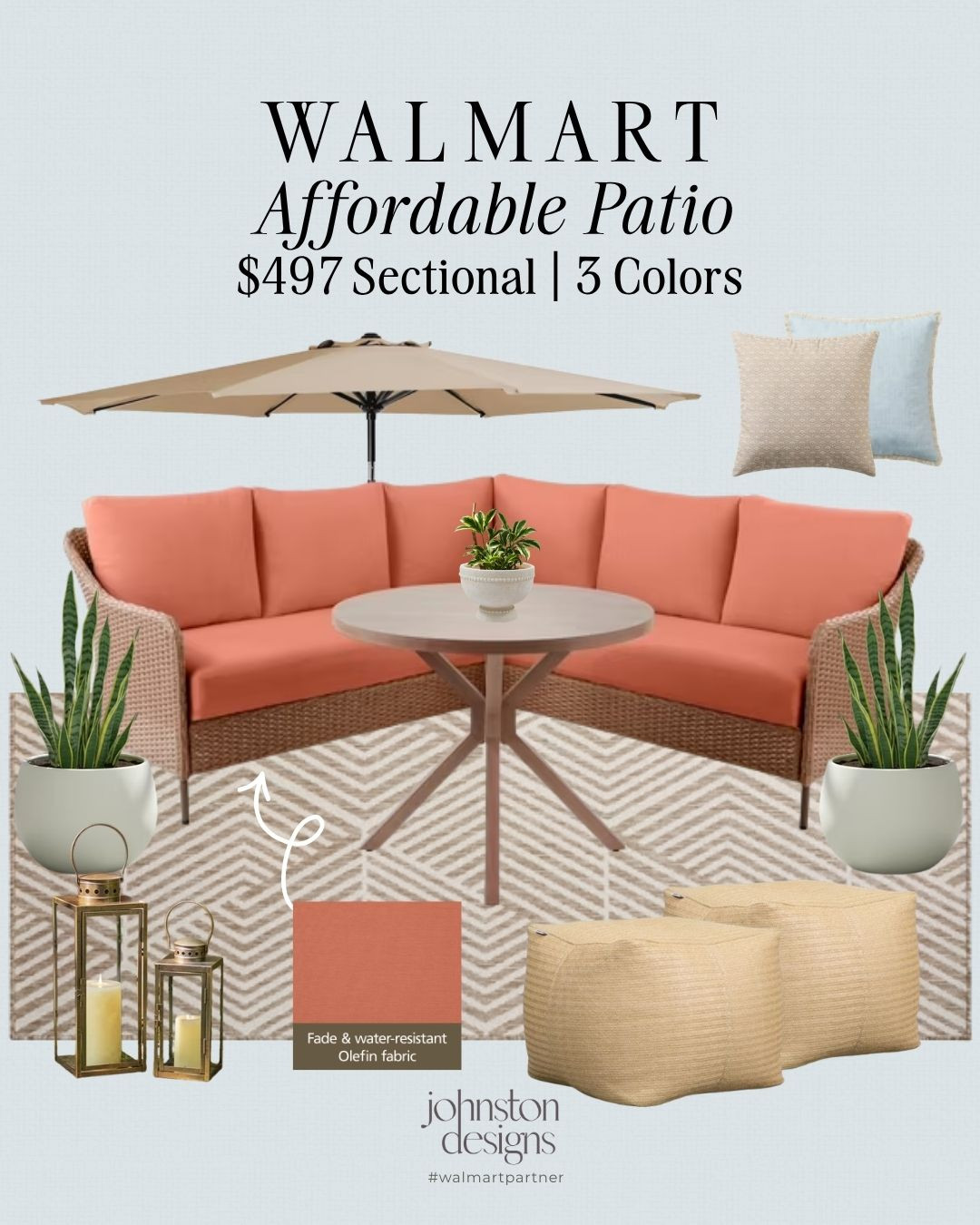 Walmart patio find that looks so cute for summer hosting ☀️ This $497 sectional comes in 3 colors and has fade + water-resistant fabric. Love the coral cushions for a fun pop of color!

Walmart patio, Walmart outdoor, patio furniture, outdoor sectional, affordable patio, backyard finds, porch decor, patio setup, summer patio, outdoor living, Walmart home, Walmart finds, outdoor furniture, patio umbrella, outdoor pillows, patio rug, backyard decor, summer hosting, affordable outdoor furniture 

 #LTKSeasonal #LTKHome
