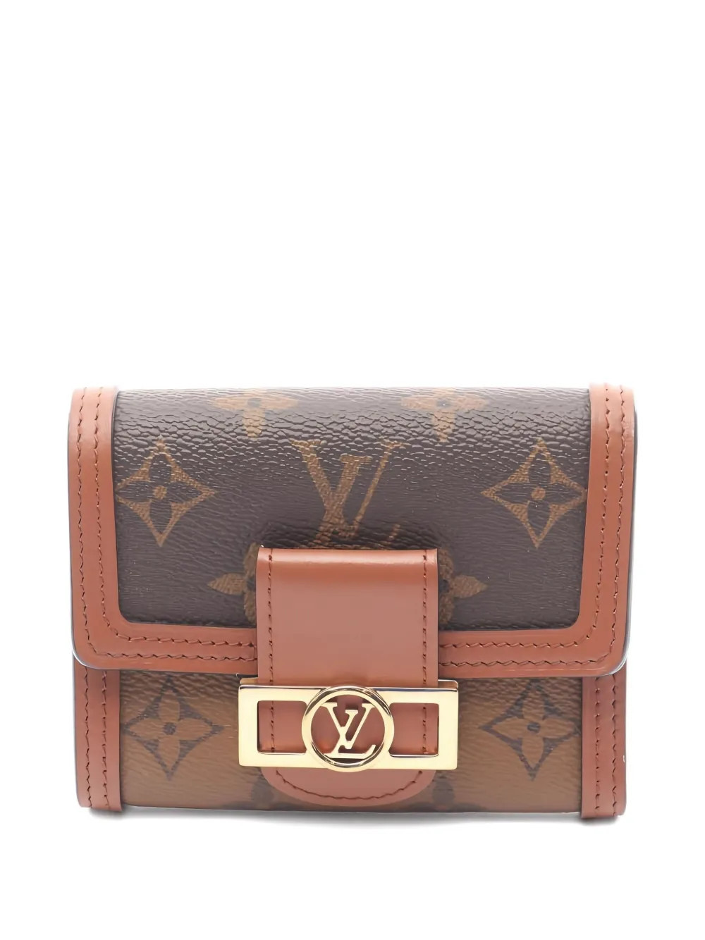 Louis Vuitton Pre-Owned 2021 Dauphine monogram trifold wallet - Brown | Farfetch Global