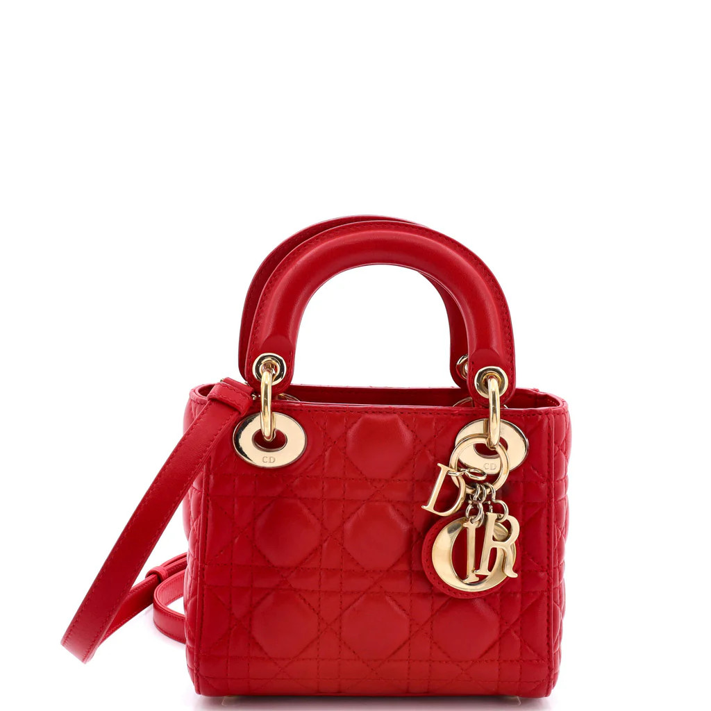 Lady Dior Bag Cannage Quilt Lambskin Mini | Rebag