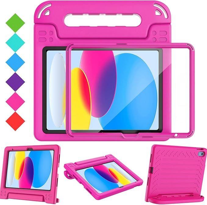 BMOUO Kids Case for iPad 10th Generation 10.9" 2022, with Screen Protector, Shockproof Covertible... | Amazon (US)