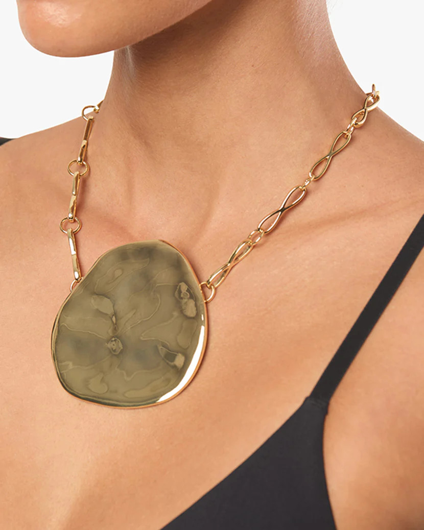 Hammered Plate Necklace | We Wore What
