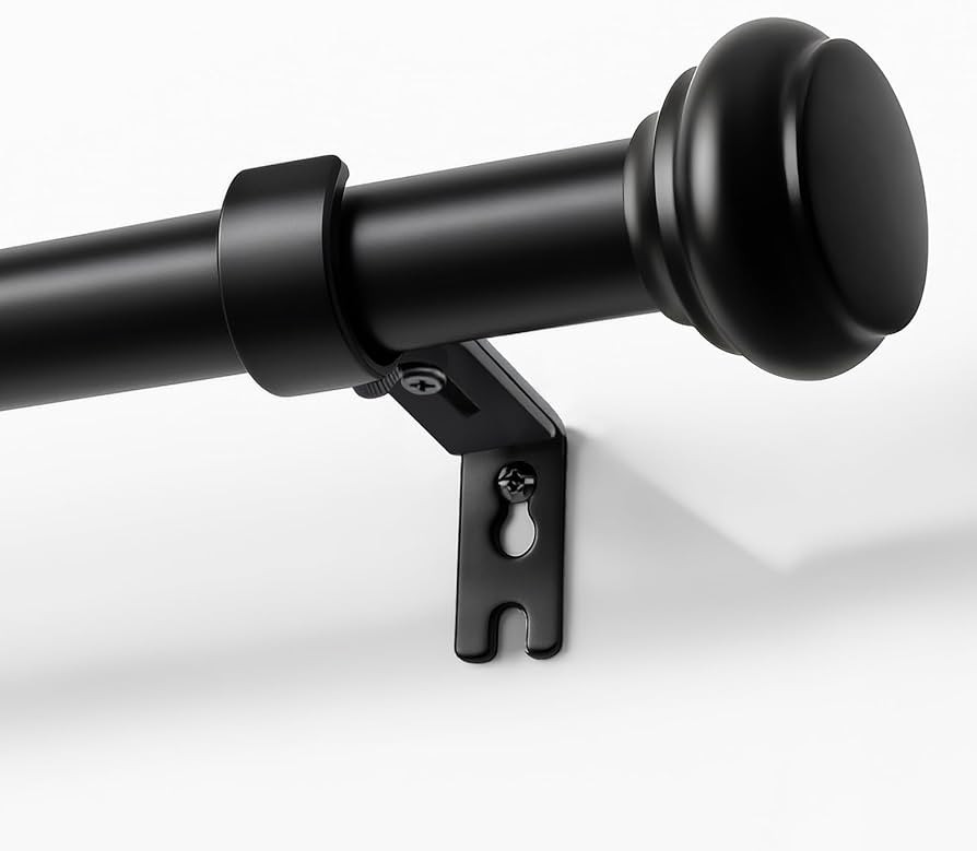 Joydeco Black Curtain Rod Adjustable 32-88 Inches, 1" Diameter Heavy Duty Curtain Rods for Window... | Amazon (US)