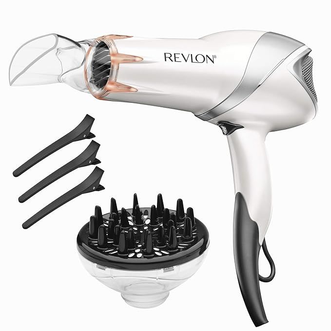 REVLON 1875 Watts Infrared Heat Hair Dryer for Max Drying Power, White | Amazon (US)