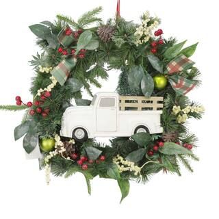 24" Holiday Wreath with White Truck by Ashland® | Michaels Stores
