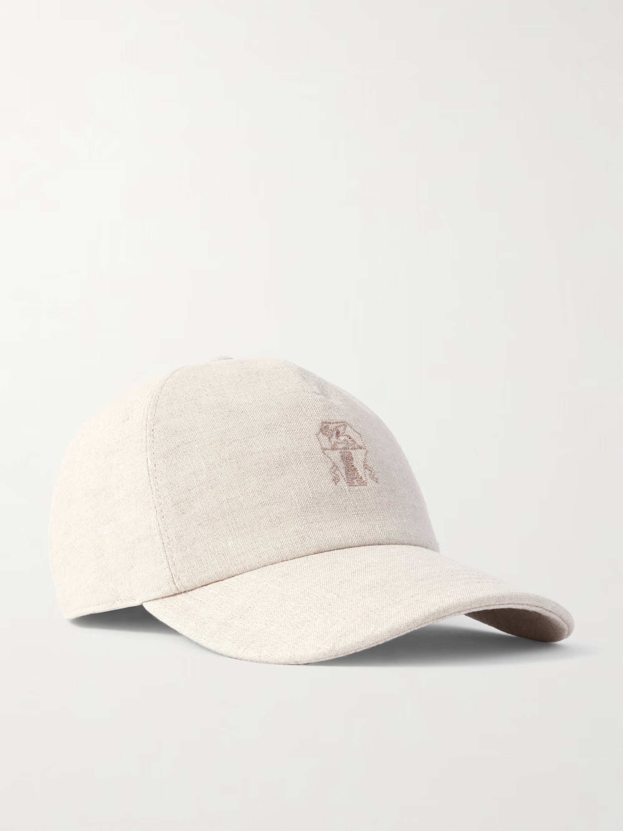 Leather-trimmed embroidered linen-blend canvas baseball cap | NET-A-PORTER APAC