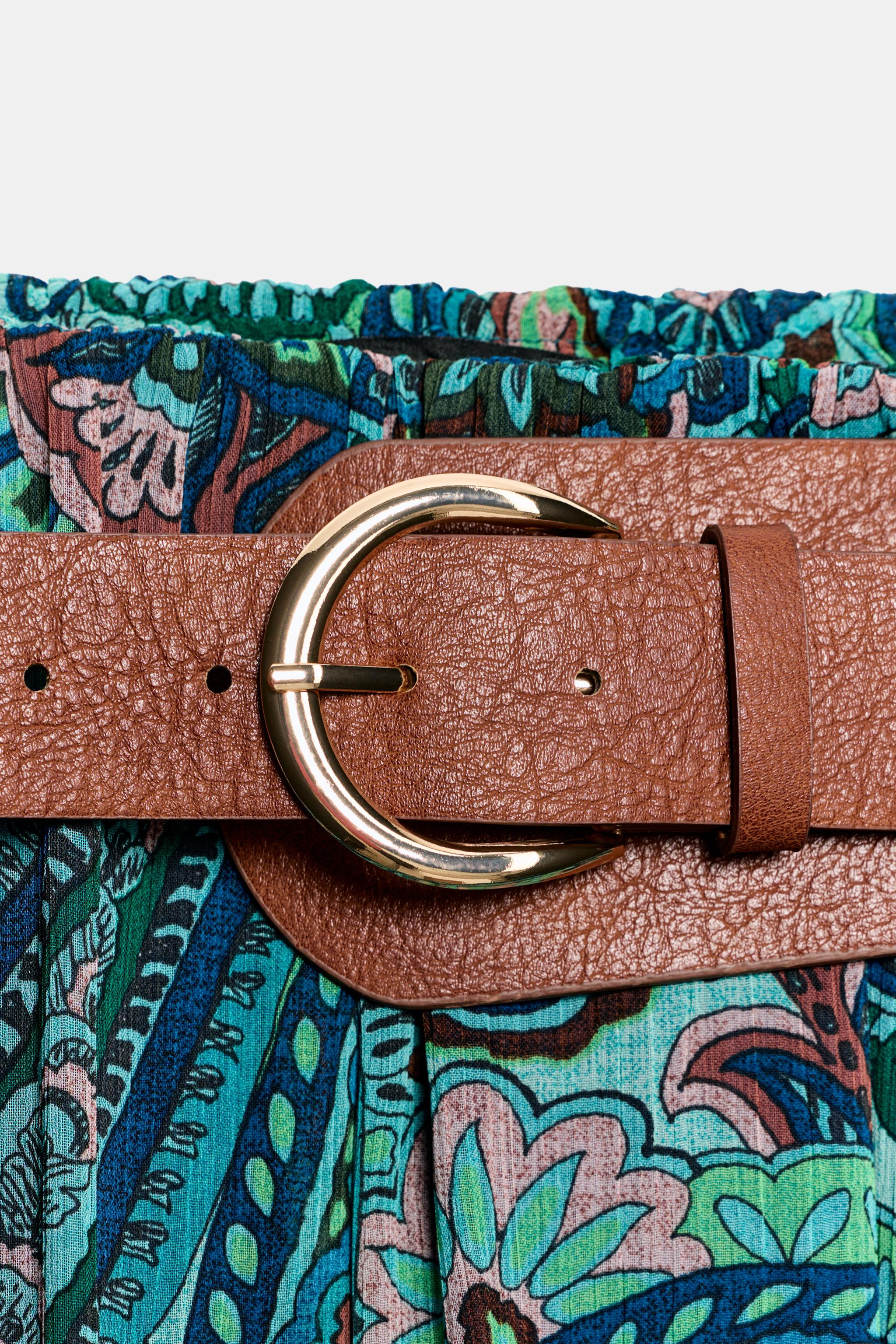 PRINTED BELTED SKIRT | Zara US
