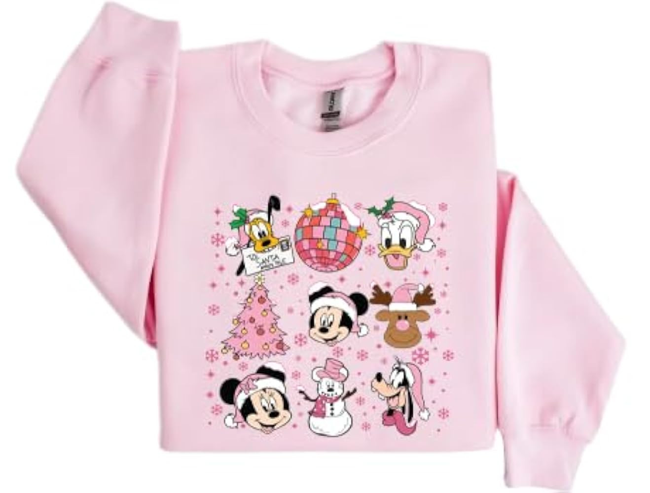 Pink Mickey And Friend Pink Christmas Sweatshirt, Mickey's Merry Christmas Sweater, Cute Pink Xma... | Amazon (US)