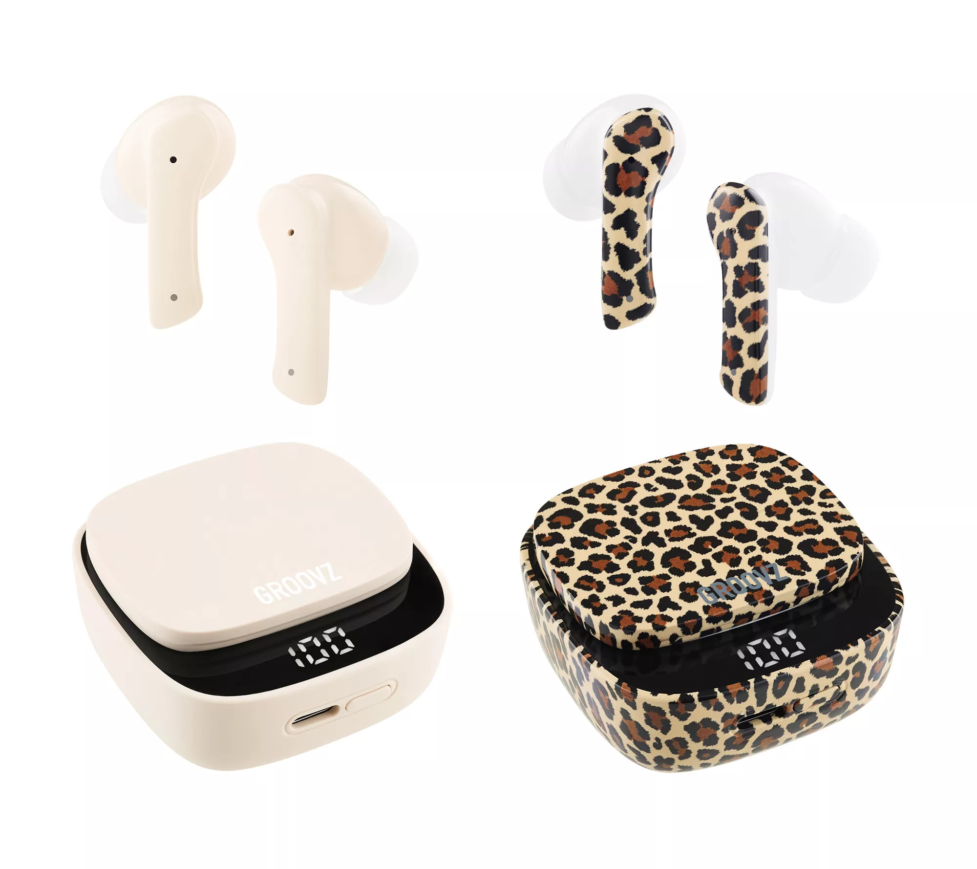 Groovz Set of 2 True Wireless Earbuds with Charging Cases and Gift Boxes | QVC