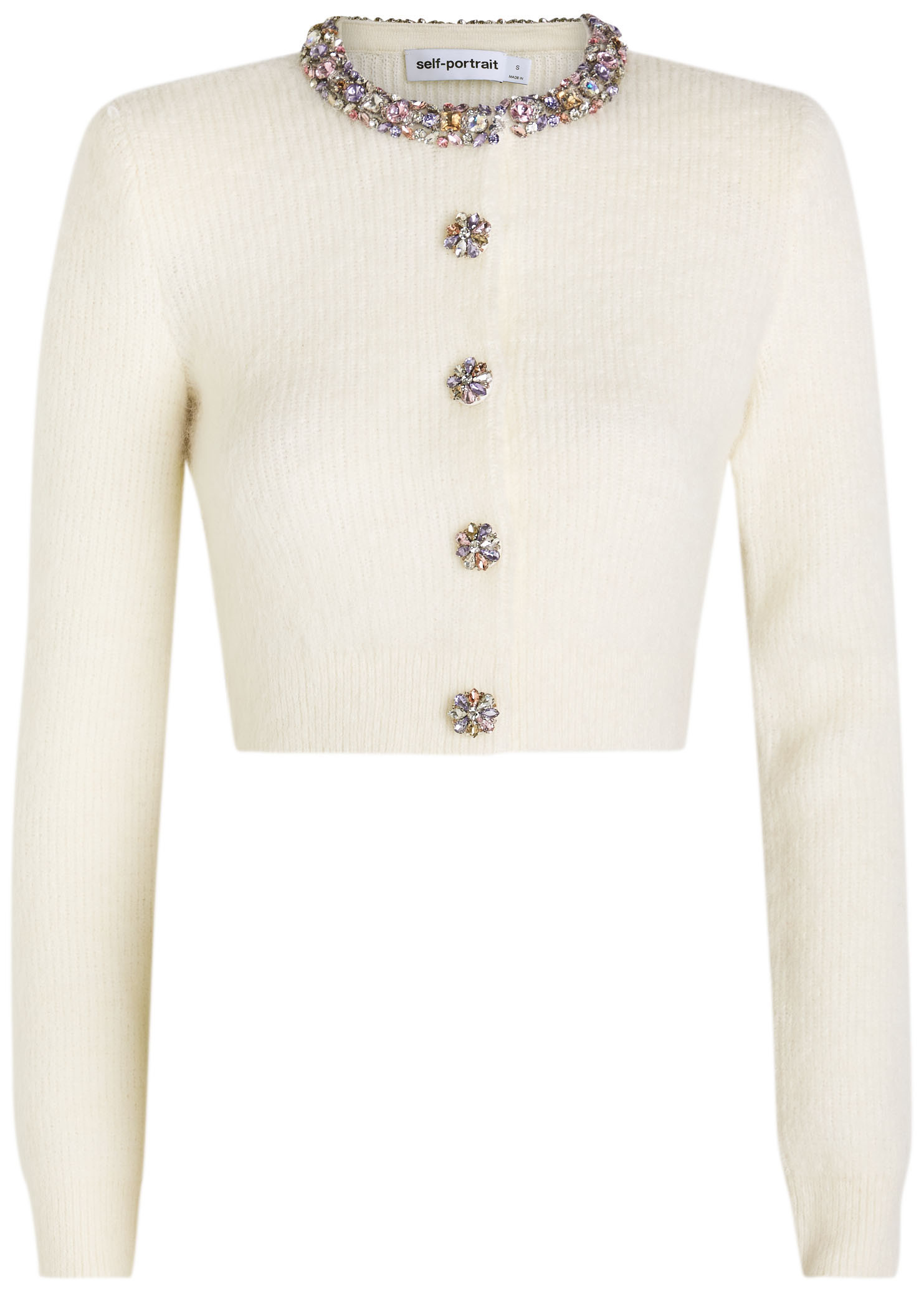 Crystal-embellished brushed knit cardigan | Harvey Nichols