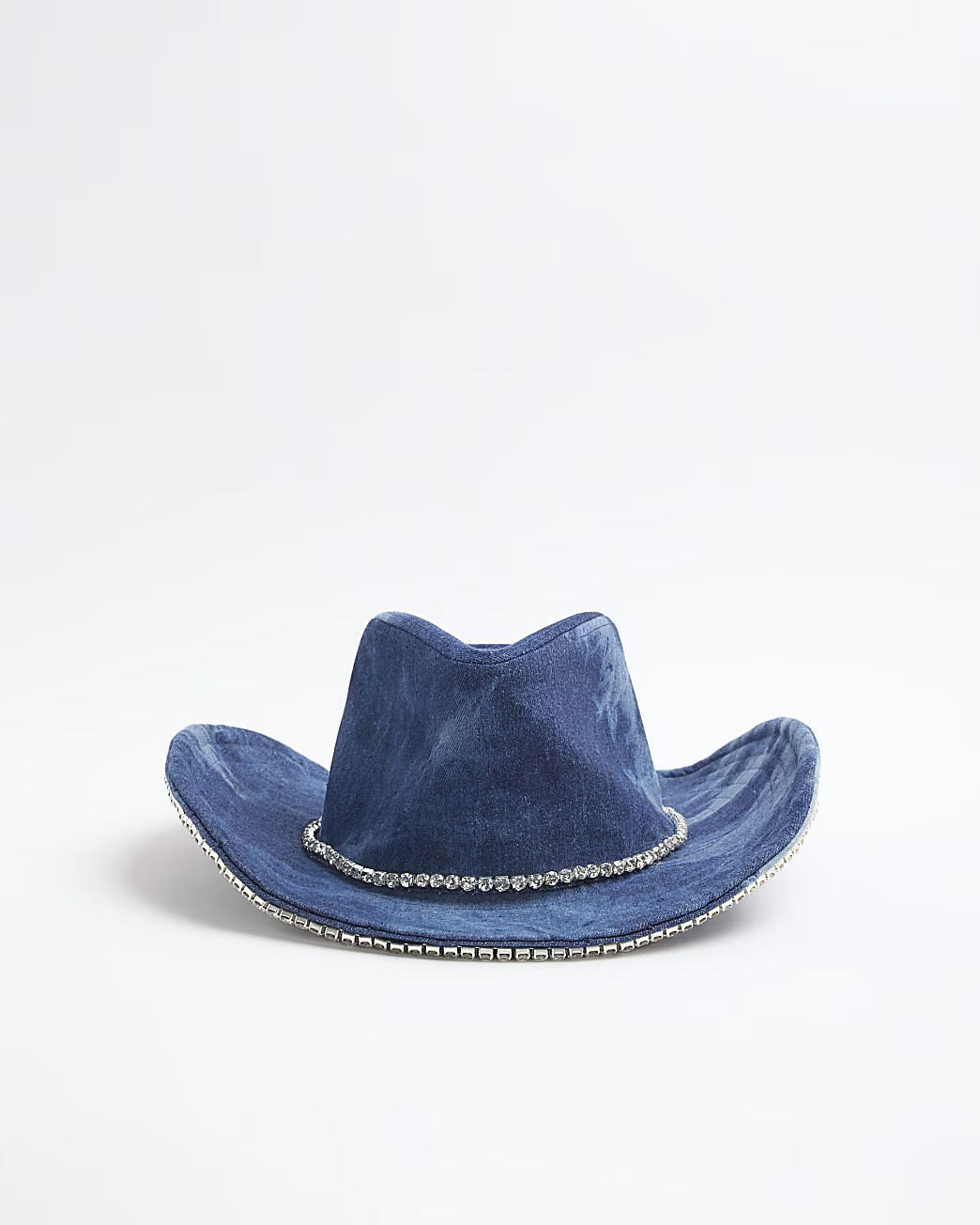 Blue Denim Diamante Cowboy Hat | River Island UK & IE