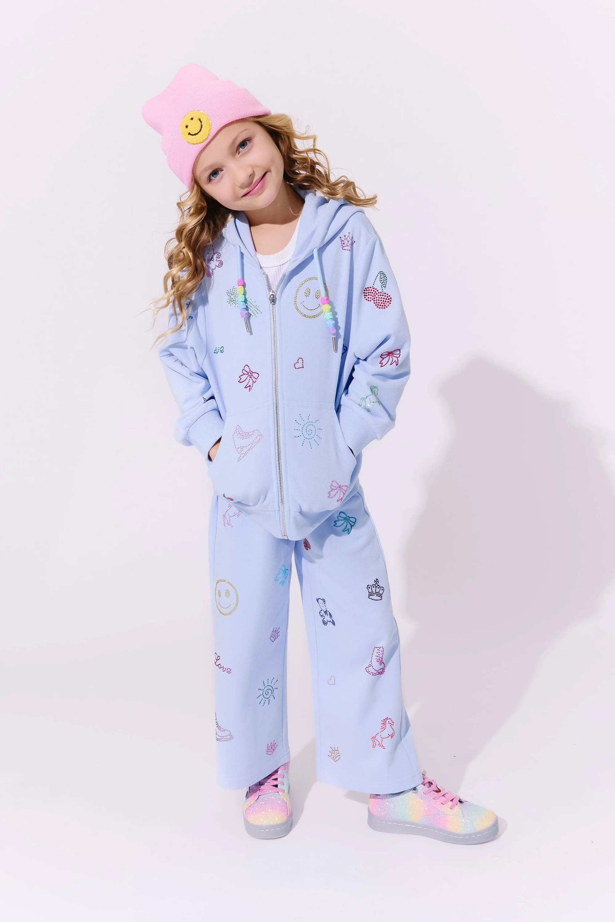 Sky Crystal Doodle Joggers Set | Lola + The Boys