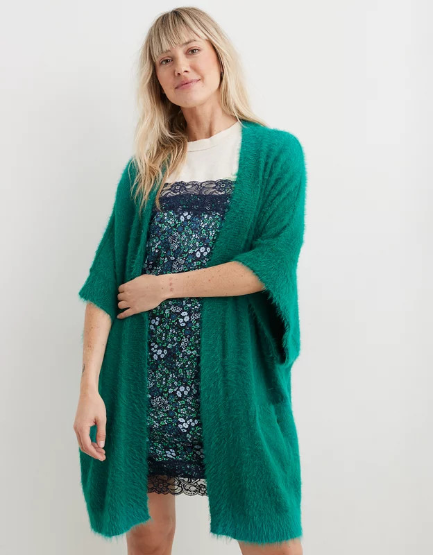 Aerie Fuzzy Sweater Cape | Aerie