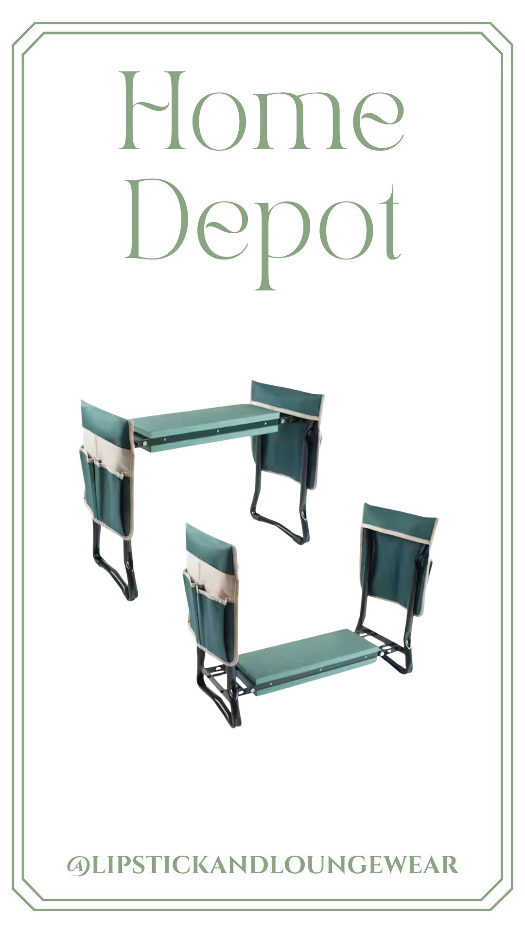 Garden bench that you can sit or kneel on plus has pockets to hold your tools 


