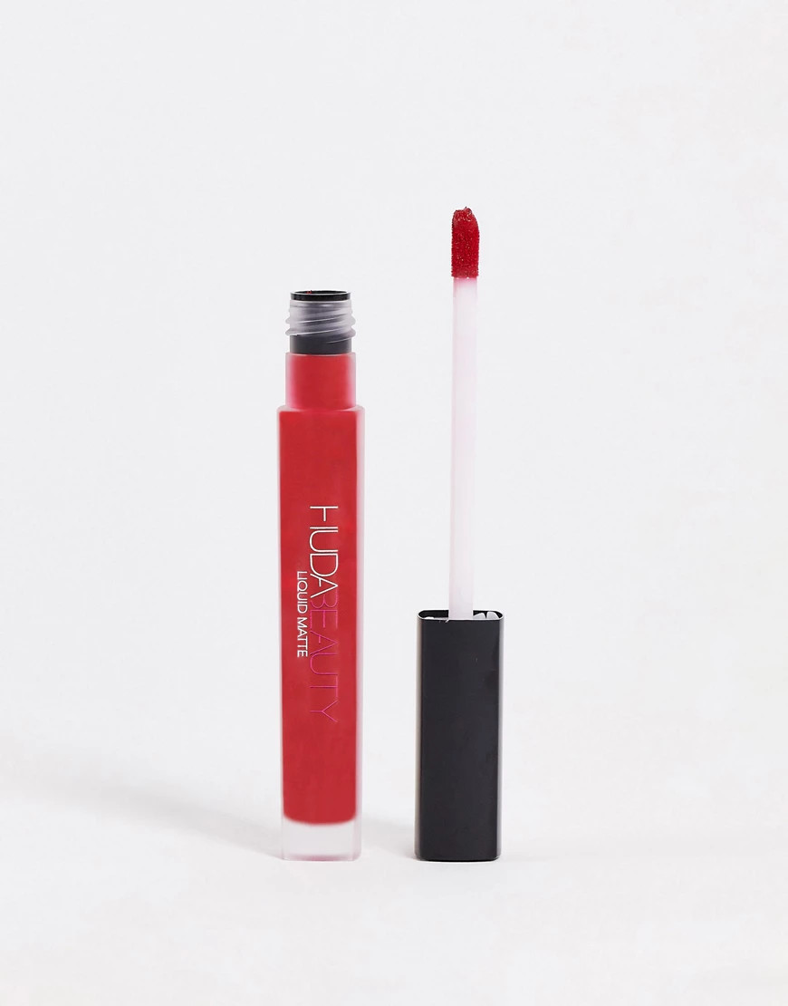Huda Beauty Liquid Matte Ultra-Comfort Transfer-proof Lipstick - Miss America-Red | ASOS (Global)
