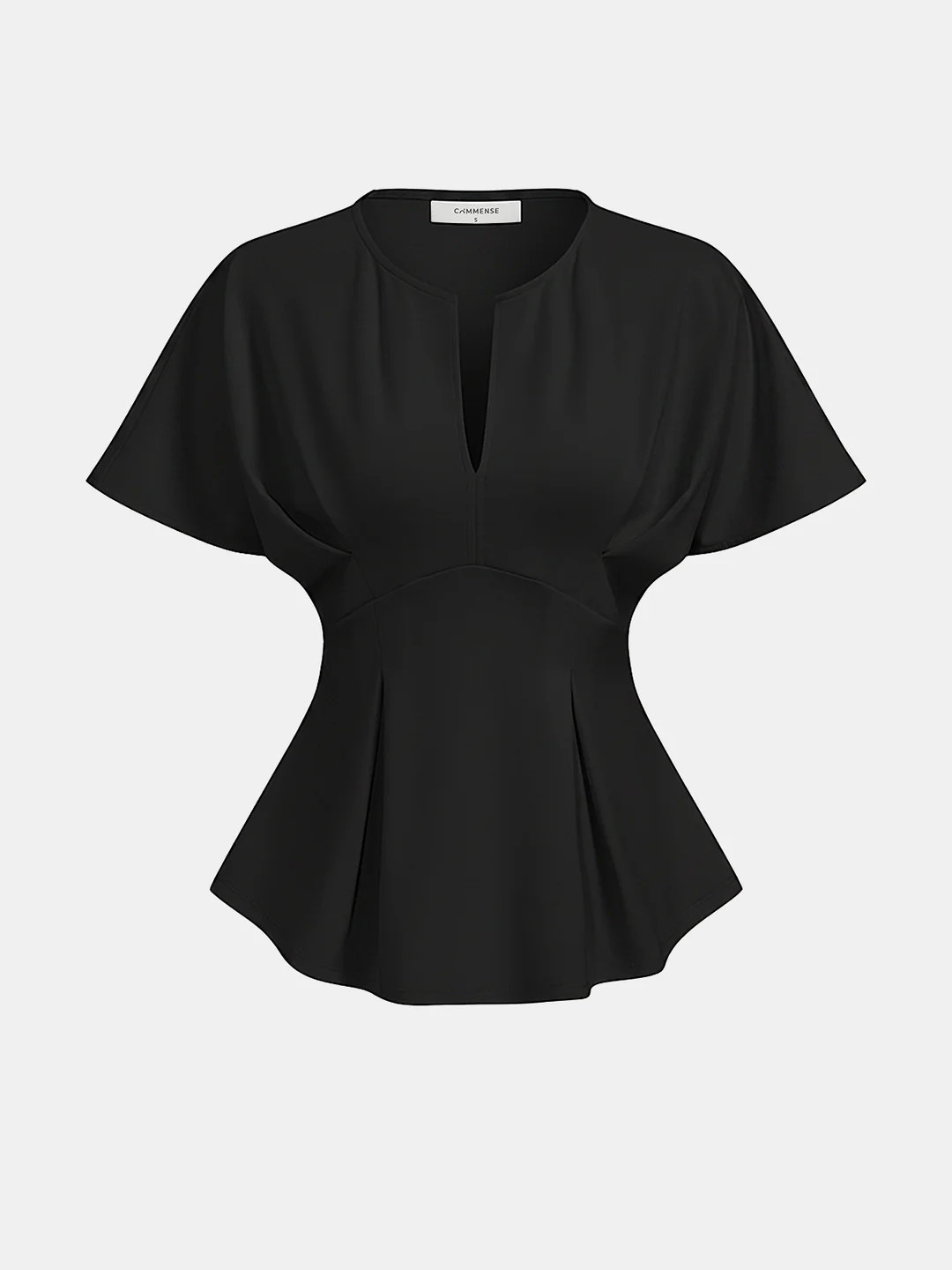 Dolman Sleeve Peplum Fitted Blouse | Commense
