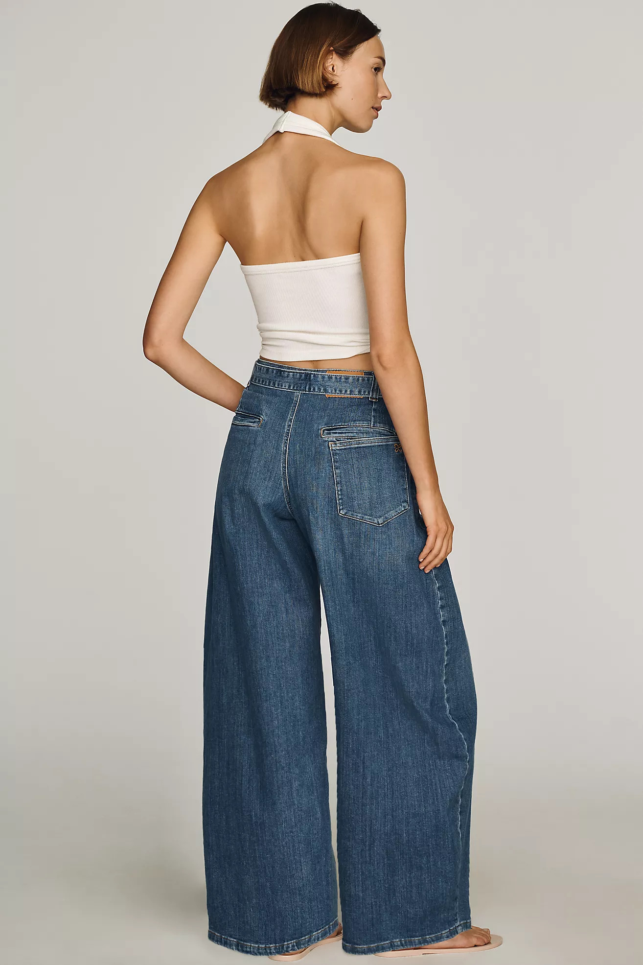 Maeve Belted High-Rise Relaxed Barrel Jeans | Anthropologie (US)