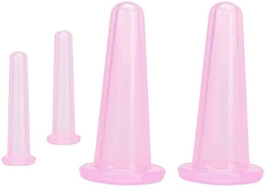 4 Pieces Pink Facial Cupping Therapy Set Anti Cellulite Silicone Vacuum Cupping Cups for Face and... | Amazon (US)