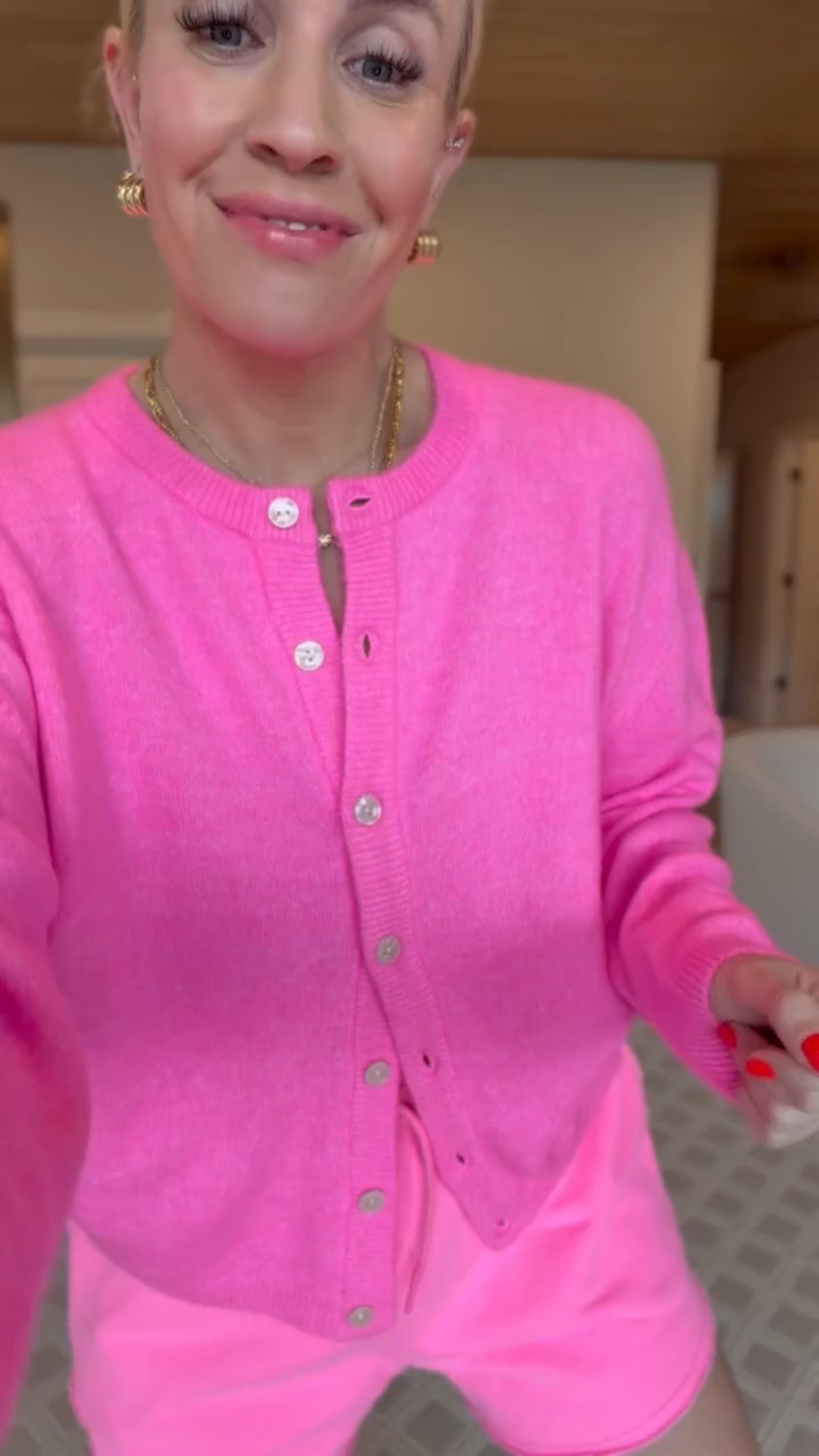 Here are those same pink shorts paired with the hot pink cardigan! 

#LTKFindsUnder100 #LTKFindsUnder50 #LTKootd