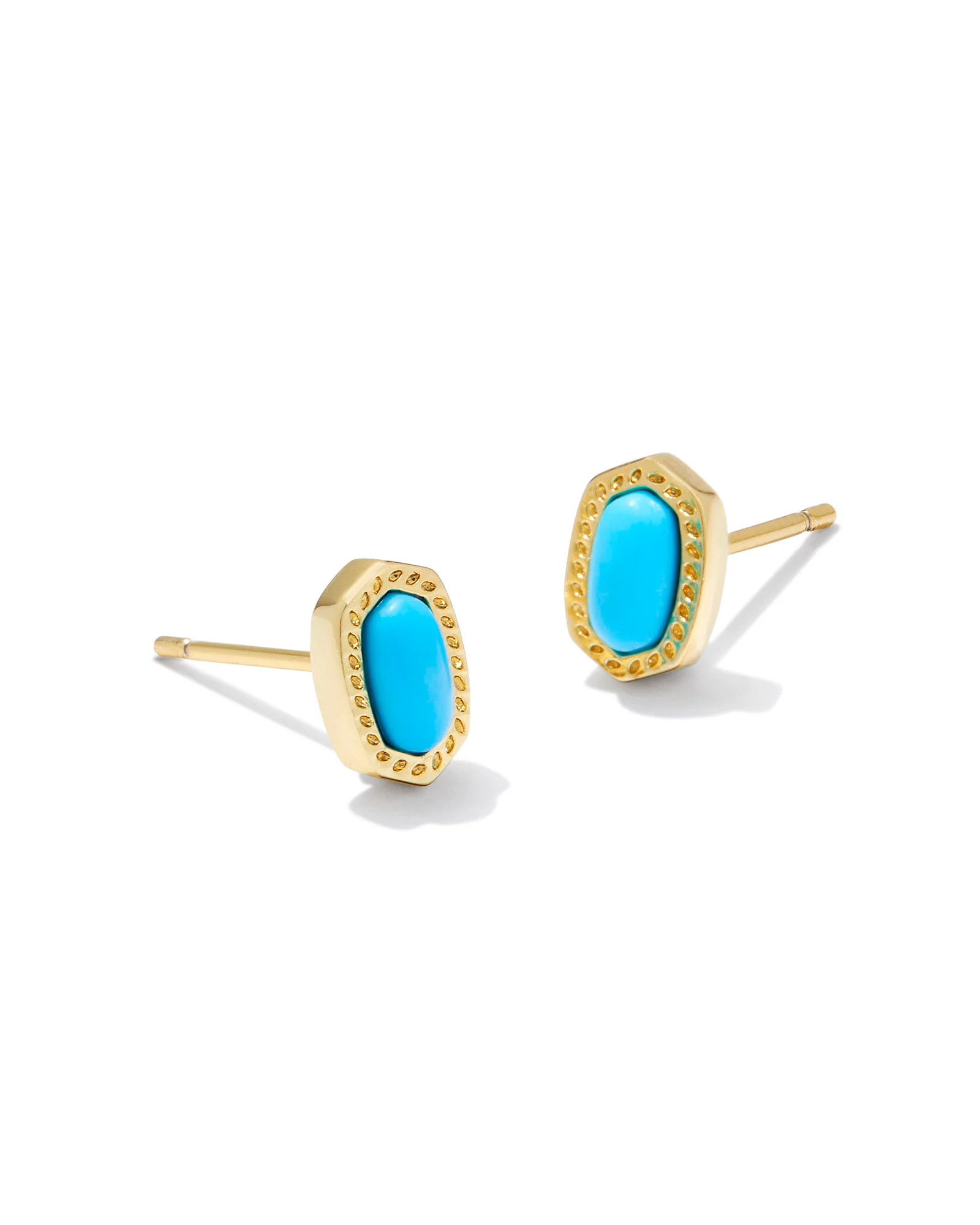 Mini Ellie Gold Stud Earrings in Turquoise Magnesite | Kendra Scott | Kendra Scott