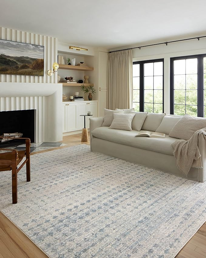 Loloi II Kamala Collection KAM-04 Sky/Dove, Transitional 5'-3" x 7'-9" Area Rug | Amazon (US)