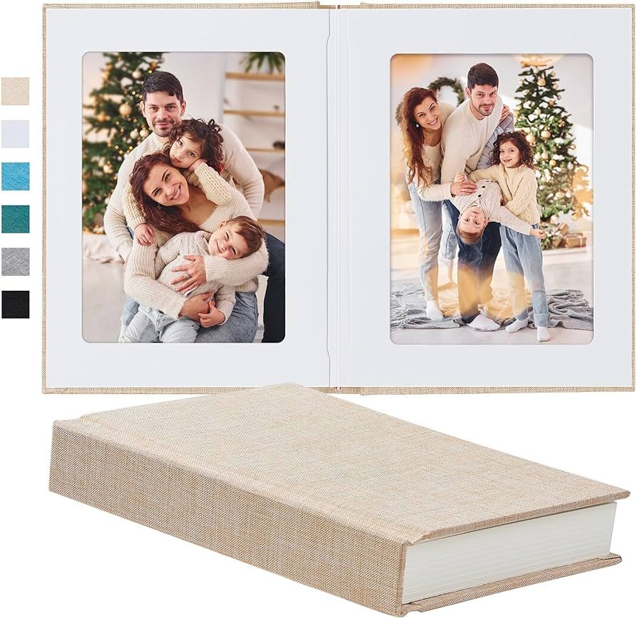 Photo Album 5x7 with Writing Space Linen Cover 5x7 Photo Album Book Holds 30 Photos Ideal for Wed... | Amazon (US)