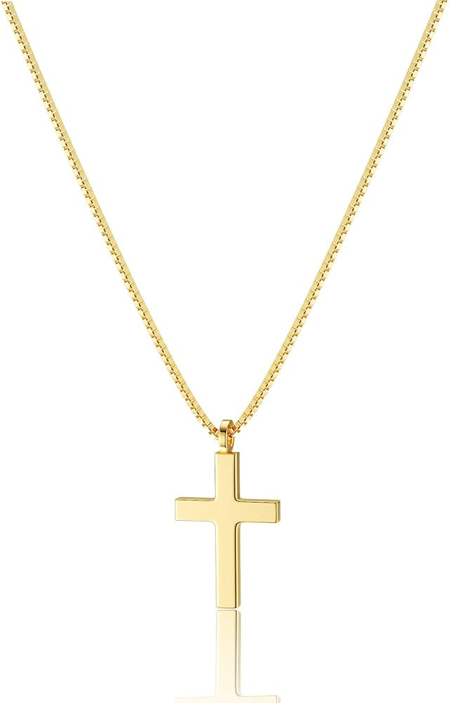 DEARMAY Gold Plated Cross Necklaces for Women, Dainty Gold Plated Cross Choker Necklace for Women... | Amazon (US)