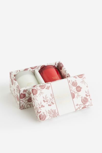 Pack de 2 velas aromáticas en caja regalo - Rojo/Blanco - HOME | H&M ES | H&M (FR & ES & IT)