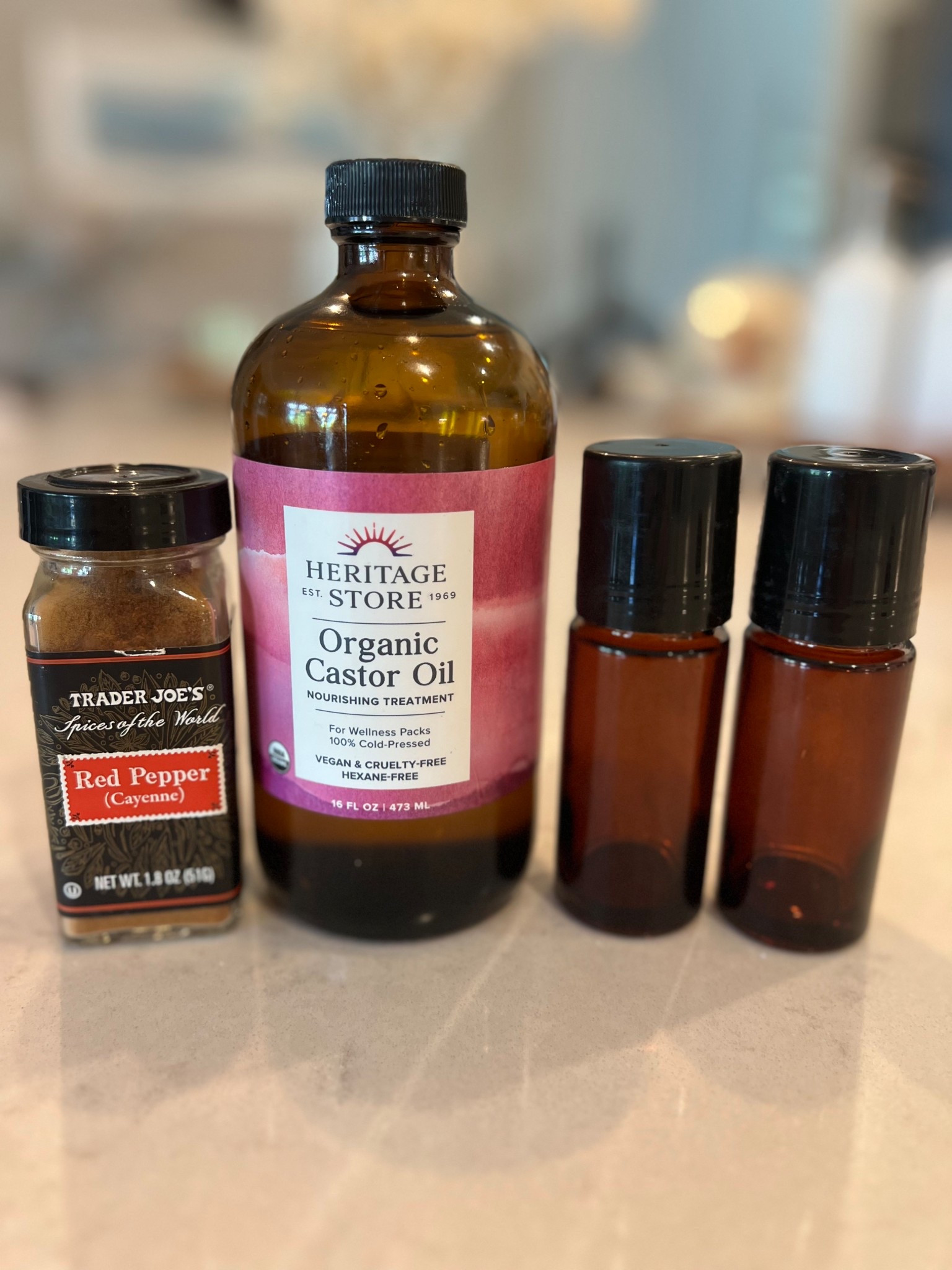 The holy grail for any kind of pain, arthritis, inflammation! 

4 oz Castor oil + 2 tsp cayenne pepper👊 

Roll it on for a clean application and cover with a castor pack overnight. 


#LTKFindsUnder50 #LTKOver40 #LTKActive