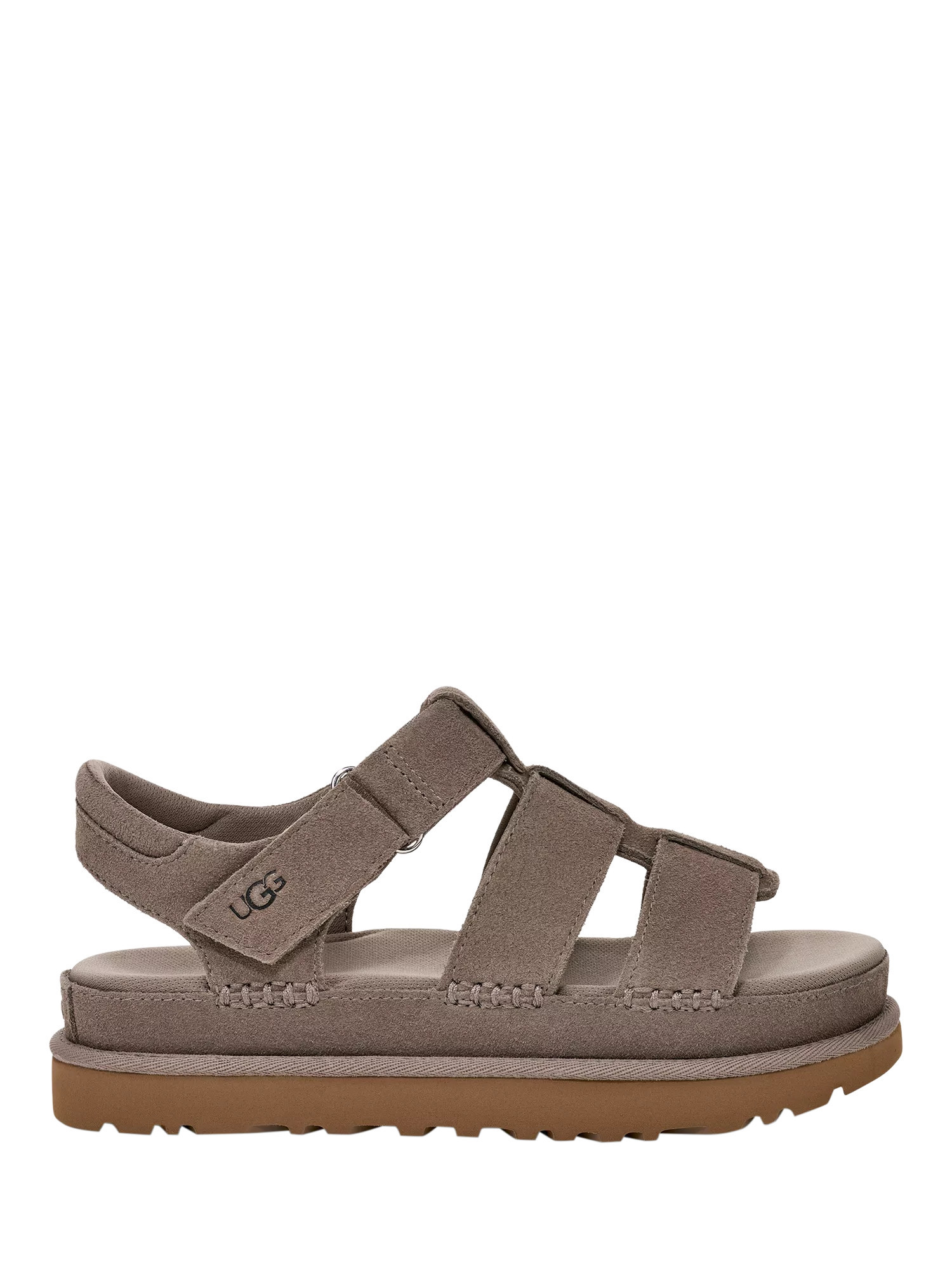 UGG Goldenstar Suede Strappy Sandals, Taupe | John Lewis (UK)