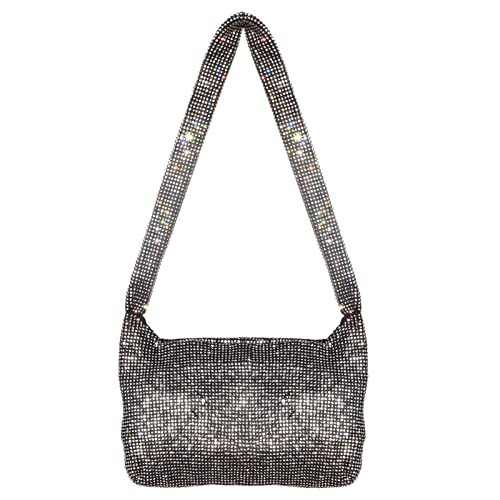 AOYUNHUI Rhinestone Hobo Bag for Women Evening Handbag Bling Hobo Bag Evening Purse Rhinestone Shoulder Bags -Black | Amazon (US)