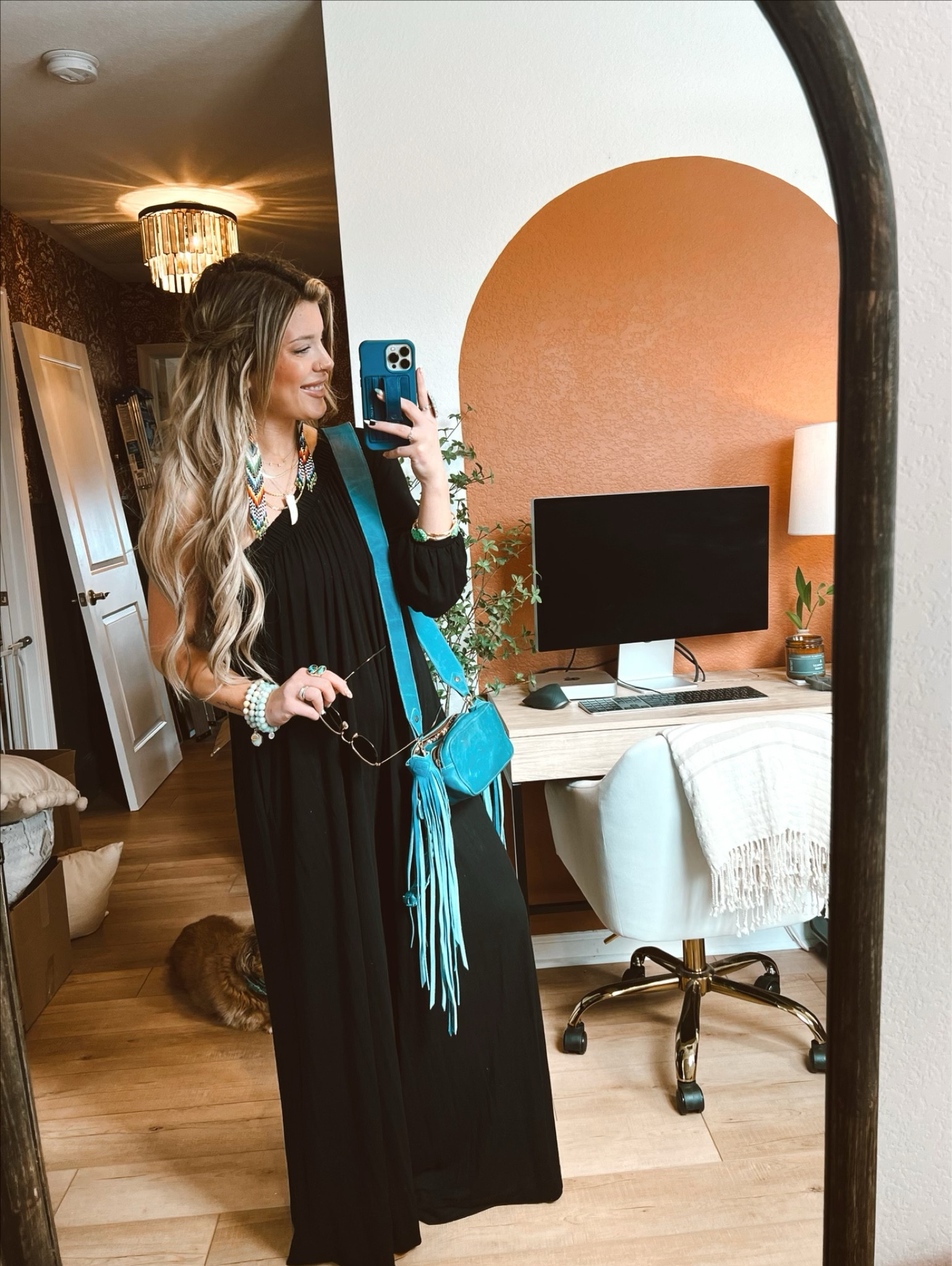 Today’s Look! 
Lounge Set - Mindy Maes
Jumpsuit- Free People
Purse- Nena & Co 
Shoes- Chloe 
Earrings- Mother Sierra 

#LTKstyletip #LTKFind #LTKSeasonal