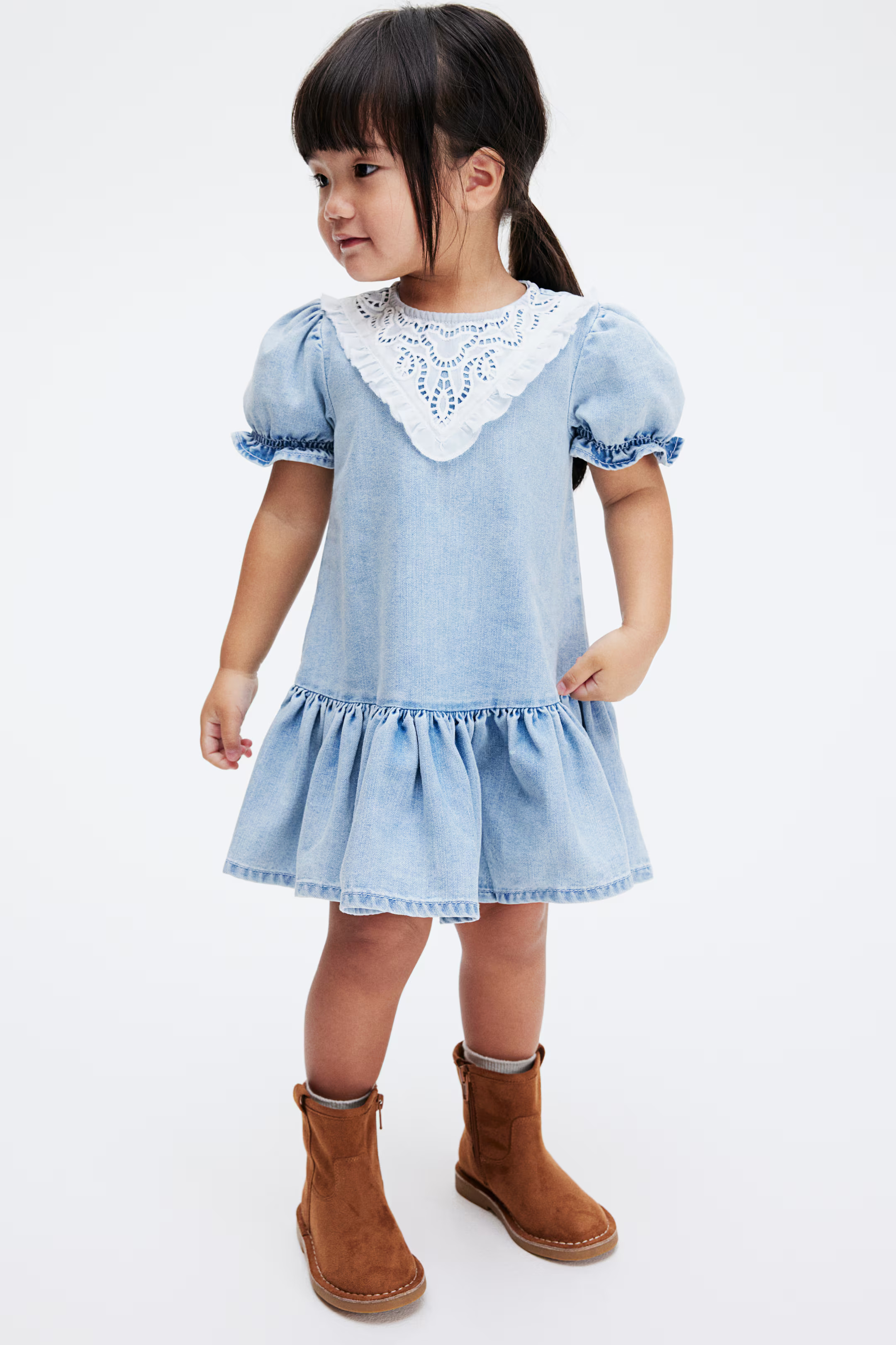 Denim dress - Light denim blue - Kids | H&M GB | H&M (UK, MY, IN, SG, PH, TW, HK)