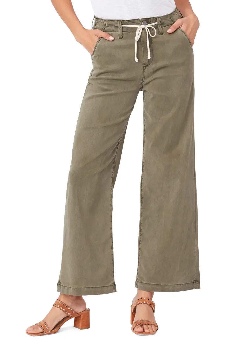 Carly Tie High Waist Ankle Wide Leg Jeans | Nordstrom
