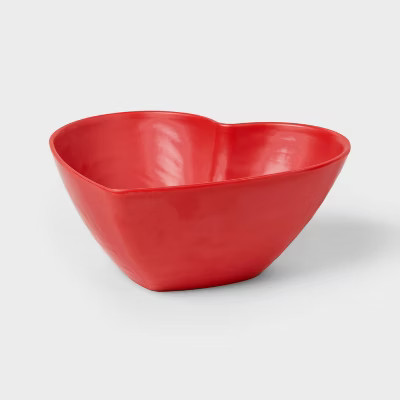 24oz Valentine's Day Melamine Figural Heart Salad Bowl Red - Threshold™ | Target