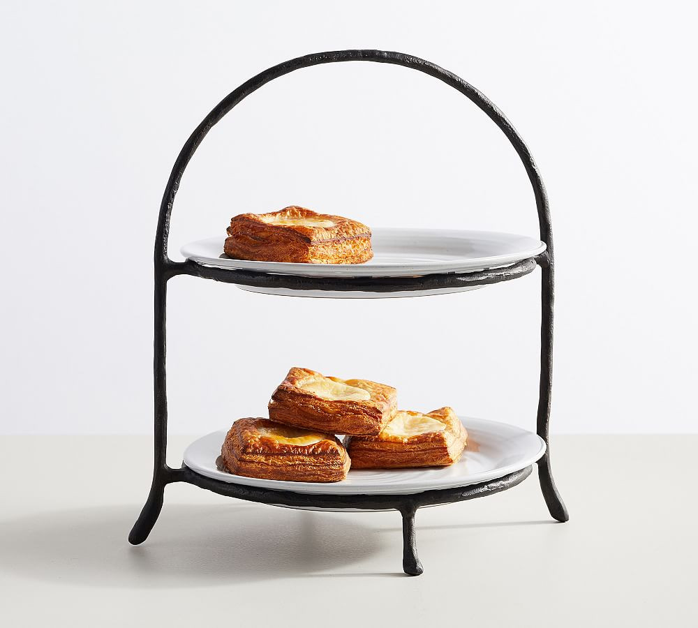 Quinn Handcrafted Stoneware Tiered Stand | Pottery Barn (US)