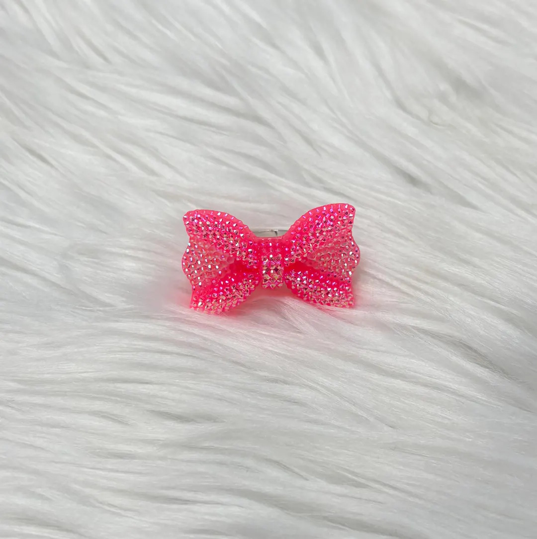 Hot Pink Bow Adjustable Ring – Sparkly Rhinestone Bow Statement Jewelry for Girls & Women - Ets... | Etsy (US)