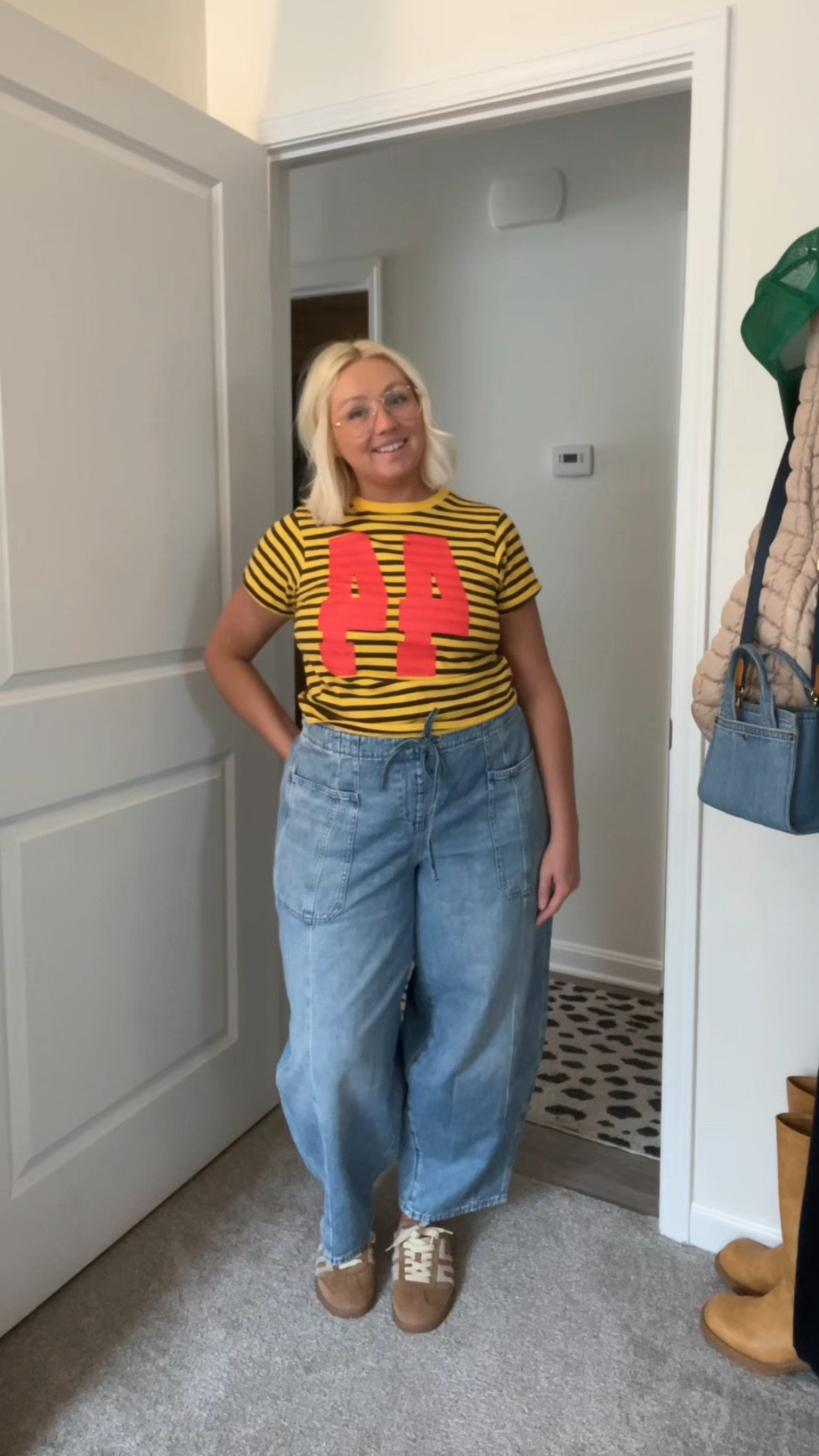 Large tee // XL pants 