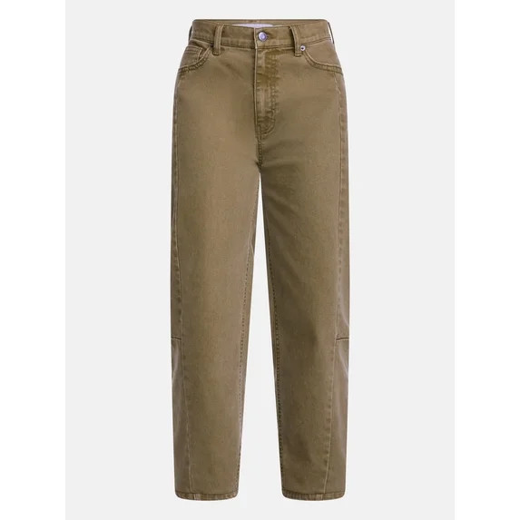 Scenario Women's and Women's Plus High Rise Barrel Jeans, 26", 28" Inseam, Sizes 0-28W | Walmart (US)