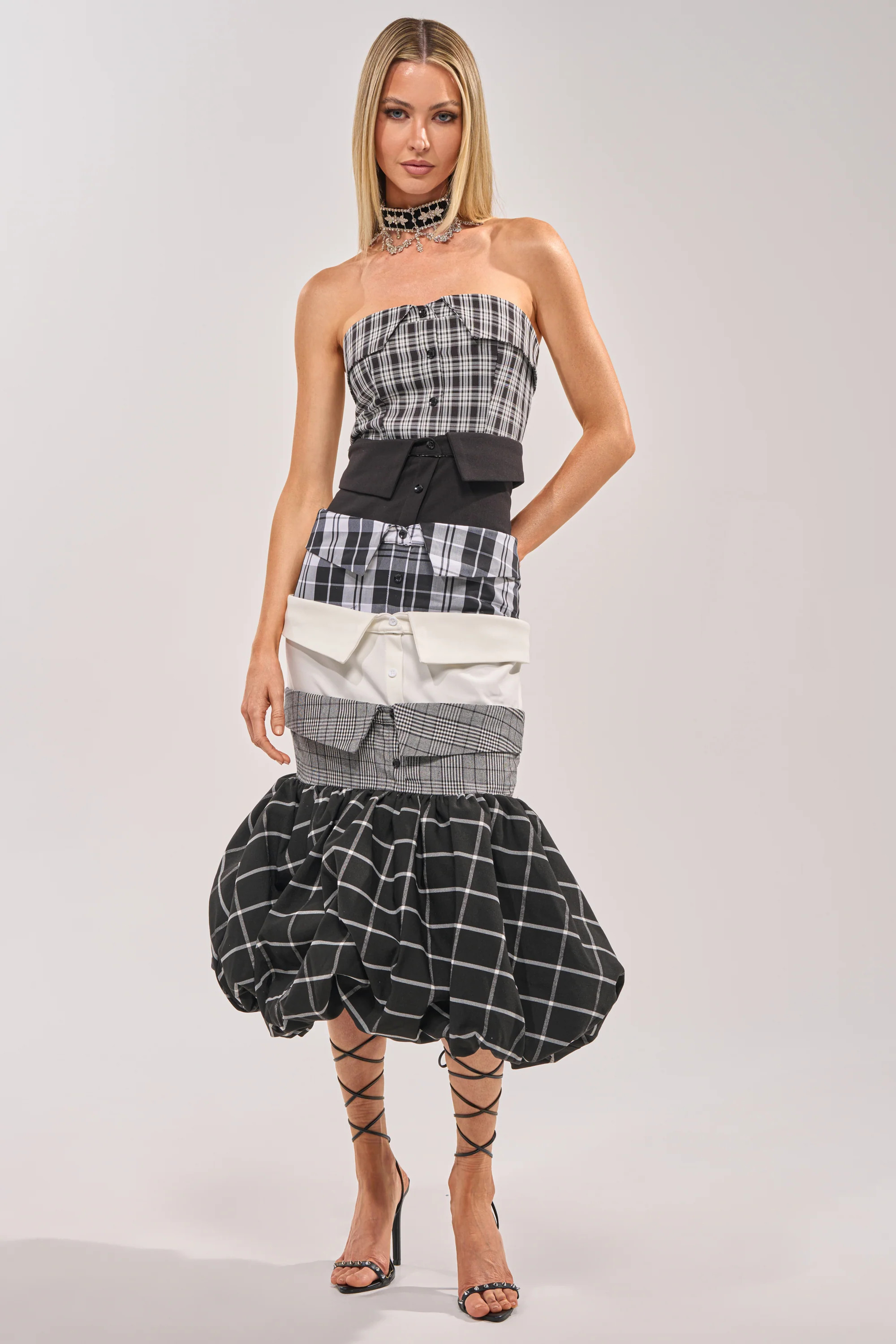 CHANGING IT UP PLAID MIDI DRESS | AKIRA