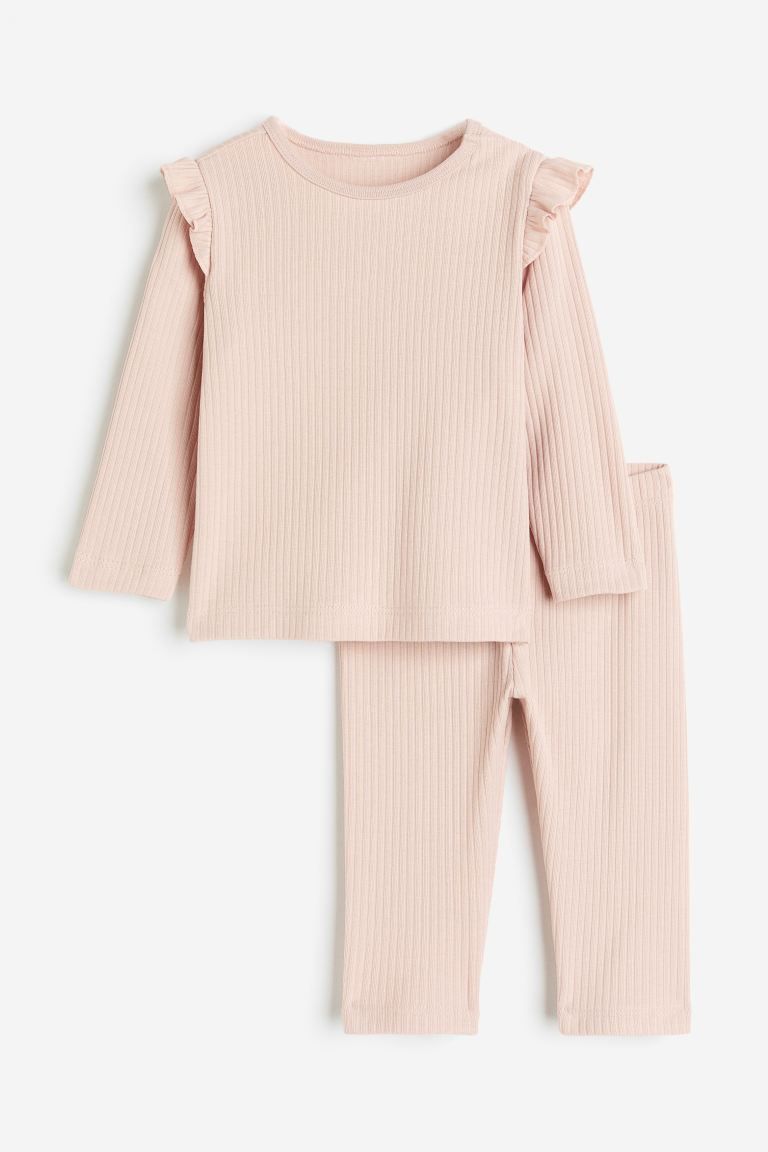 Ribbed Cotton Set - Dark pink - Kids | H&M US | H&M (US + CA)