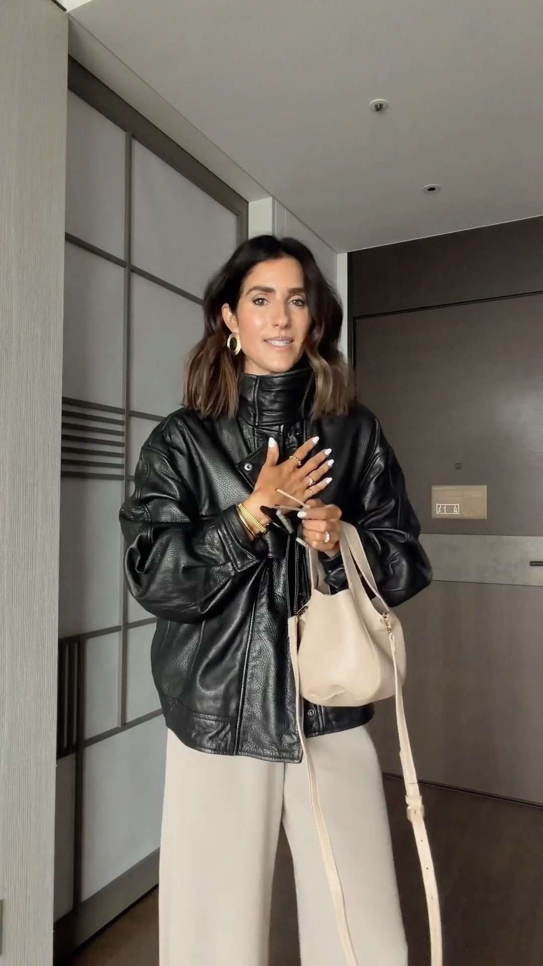 Hello from Tokyo Japan! 🇯🇵 wanted to share what I’m wearing today. It’s a bit rainy out so I have two options for layers. What do you like best? I’m just shy of 5-7” wearing the size small pants from @Aritzia  and size large knit sweater for an oversized fit from @Target  and XS leather jacket from @Zara 

 #LTKgrwm #LTKootd #LTKOver40