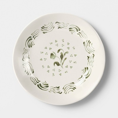 8.5" Stoneware Aralia Salad Plate Hand Painted Green - Threshold™ | Target