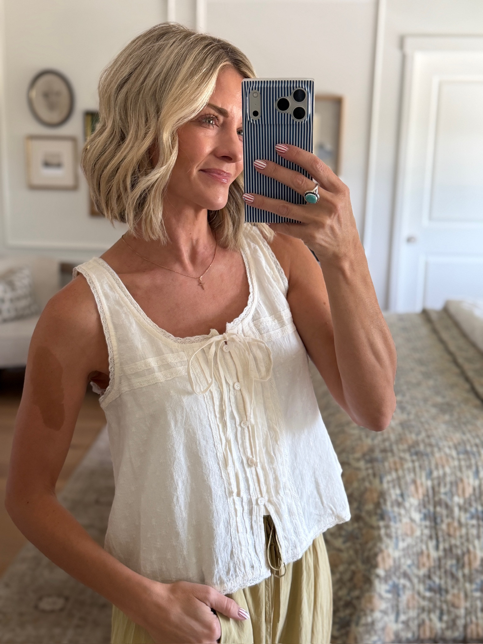 Just got this top and I love it! All the details are darling!

white detailed top, bows, buttons

#LTKootd #LTKmomlife #LTKOver40